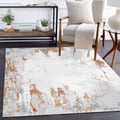 6' x 9' Modern Abstract Living Room Ink Painting Multi-colored Rectangle Area Rug
