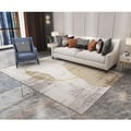 6' x 9' Modern Beige & Gold Rectangle Area Rug