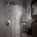 Modern 12" Wall Mounted Shower System with Handheld Shower Pressure Balance Valve
