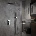 Modern 8" Wall Mounted Shower System with Handheld Shower Pressure Balance Valve