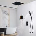 20" Thermostatic Shower System with Handheld Shower in Matte Black Solid Brass