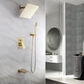 Solid Brass Wall Mount 10" Rainshower Hand Shower & Tub Spout Shower System