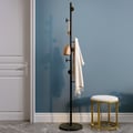 Modern Black Coat Stand Hallway Coat Hanger with Button Hooks