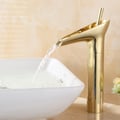 Ashfie Classic Monobloc Single Lever Handle Countertop Basin Waterfall Tap Solid Brass