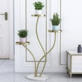 Modern Tall Metal Plant Stand Indoor 3 Tier Corner Planter in Gold