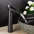 Ashfie Classic Mono Single Lever Tall Waterfall Basin Mixer Tap Solid Brass in Antique Black