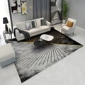 Modern Abstract Gray and Gold Rug Polyester Rectangle 5' x 7' Living Room Area Rug