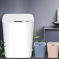 White Intelligent Touchless Sensor Trash Can with Odor-Absorbing Deodorizer Area