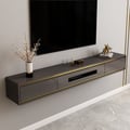 70.9" Gray Smooth TV Stand Postmodern Minimalist Floating Media Console with Storage