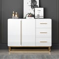 41" White Sideboard Nordic Buffet with Doors & Drawers & Adjustable Shelf in Small