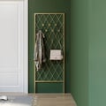 Hallway Wall Mounted Corner Coat Stand in Metal with Hooks