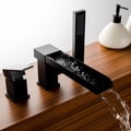 MILL 1-Handle Deck-Mount Waterfall Roman Tub Filler Faucet with Handshower Matte Black