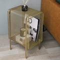 21" Modern Metal Rectangular Gold Magazine Rack with Open Storage Living Room & Office