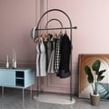 31.5" Modern Freestanding Rail Cloth Rack with Marble Base