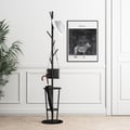 67'' Entryway Metal Coat Rack with Umbrella Rack Base-Black
