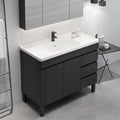 1020mm moderne noir salle de bain vanité céramique simple bassin autoportant avec 3 tiroirs