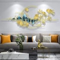 59.1" x 23.6" Modern Metal Ginkgo Leaves Wall Decor Art for Living Room