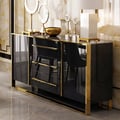 Cylina 59" Glossy Black Buffet & Sideboard with 3 Drawers & 2 Doors