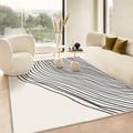 6' x 9' Multipurpose Rectangular Contemporary Low-key Black & White Area Rug