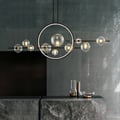 Modern Linear 10-Light Black Island Pendant Light for Kitchen & Dining Room