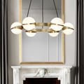 Skysta Modern 6-Light Globe Chandelier in Round Brass Frame