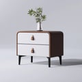 Modern Nightstand End Side Accent Table with 2 Drawers Nightstand