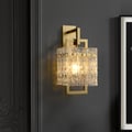 Jewell Modern 1-Light Brass Wall Sconce with Water-ripple Glass Shade