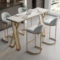 Set of 2 Modern PU Leather Bar Stools or Counter Stools with Upholstery Gray