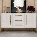 Stovf White Modern 59" Wood Sideboard with Drawers Kitchen Buffet Cabinet
