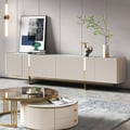 Grovyn Minimalistic 1500 mm Sinter Stone and Wood TV Cabinet