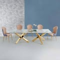 94.5" Rectangle Tempered Glass Dining Table Seats 6-8 People