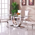 1800mm Contemporary Rectangle Tempered Glass Top Dining Table