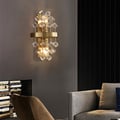 Disdal Light Luxury Crystal Wall Light with Gold Back Plate for Entryway