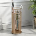 220mm Dia Chic Golden "Marble Pillar" Style Umbrella Stand in Metal
