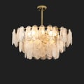 Cloude Modern 8-Light Tiered Cloud Glass Chandelier Adjustable Hanging Rod