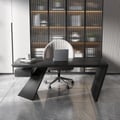 Cabstract Modern Black & Office Desk with Drawer (63")