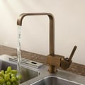 Relia Square Single Lever Handle Monobloc Antique Brass Kitchen Sink Tap Solid Brass