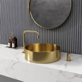 Contemporary Gold Round Stainless Steel Countertop Basin Luxury Wash Basin
