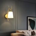 Modern 1-Light Antler Wall Sconce Brass Deer Wall Lighting with Bell Shade
