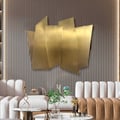 35.4" Luxury Irregular Stainless Steel Wall Decor Geometric Art in Gold for Living Room