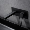 Robinet de Lavabo Mural Moderne Noir Mat en Laiton Massif