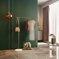 Gold Clothing Stand Modern Garment Stand with Marble Base Single Rod