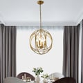 Modern Chic Gold 4-Light Iron Chandelier Orb Chain Suspended Geometric Ceiling Light