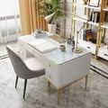 Executive Office Desk with Drawers White Home & Office Furniture (55.1'')