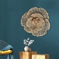 Modern Hollow-Out Peony Flower Gold Pendant Sofa Background Metal Wall Decor