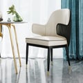 Set of 2 Mid-Century Modern Dining Chairs with  PU Leather Upholstery Beige