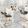 Affordable Luxury Modern PU Leather Counter Stools with Upholstery Black