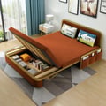 60" Velvet Convertible Sleeper Sofa 2-Seater