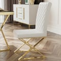 Dochic Series Set of 2 Modern Dining Chairs with PU Leather Upholstery White
