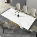 Mesa de comedor rectangular de piedra sinterizada de lujo asequible de 63 pulgadas con capacidad para 4-6 personas